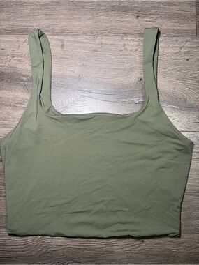 Garage Olive Green Double Lined Crop Tank Size Small
